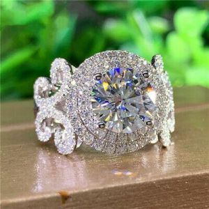 My Favoe Shop  jewelry /תכשיטים  925 Silver Rings Gorgeous Round Cut Cubic Zirconia Women Wedding Rings Size 6-10