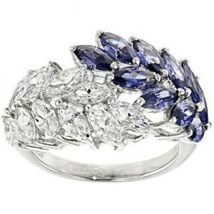Luxury Women 925 Silver Rings Cubic Zirconia Jewelry Party Ring Size 6-10