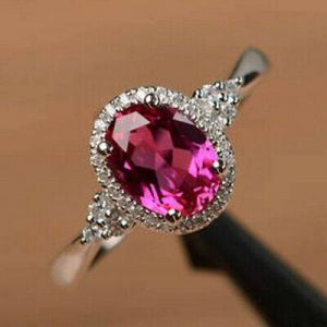 Gorgeous Oval Cut CZ 925 Silver Jewelry Women Wedding Rings Size 6-10