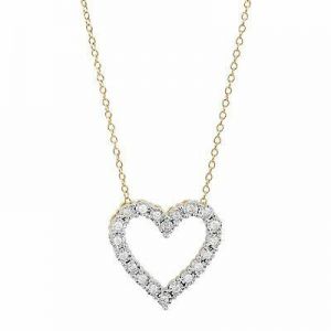 My Favoe Shop  jewelry /תכשיטים  1/4 ct Diamond Heart Pendant Necklace in Sterling Silver, 18"