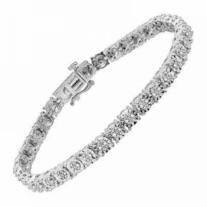 Finecraft 1/4 cttw Diamond Tennis Bracelet in Sterling Silver, 7"