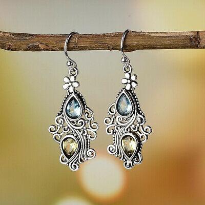 My Favoe Shop  jewelry /תכשיטים  Vintage 925 Silver Women Fashion Cubic Zirconia Earrings Ear Hook Dangle Jewelry
